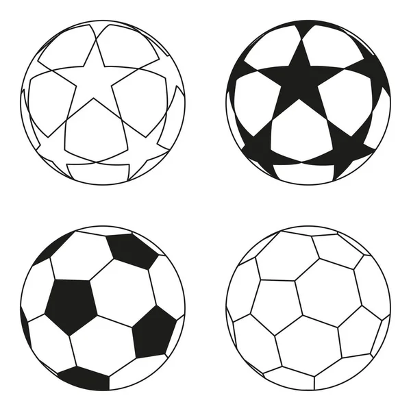 Плоская чёрно-белая звезда футбола . — стоковый вектор