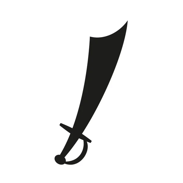 Černá a bílá silueta scimitaru — Stockový vektor