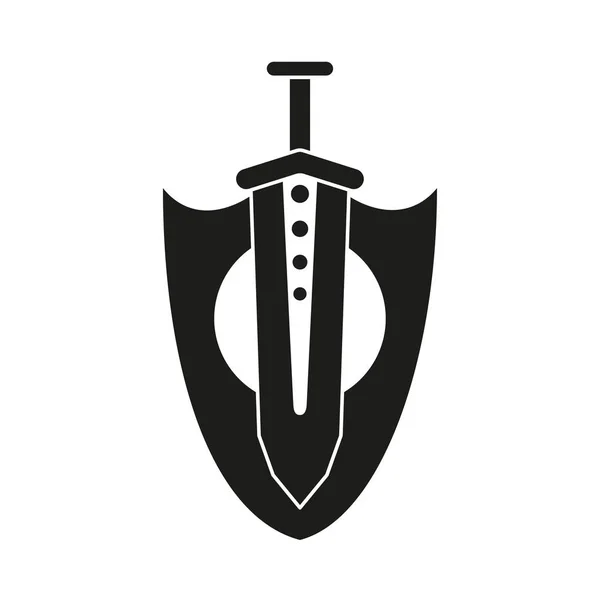 Black and white sword shield wall decor — Stockový vektor