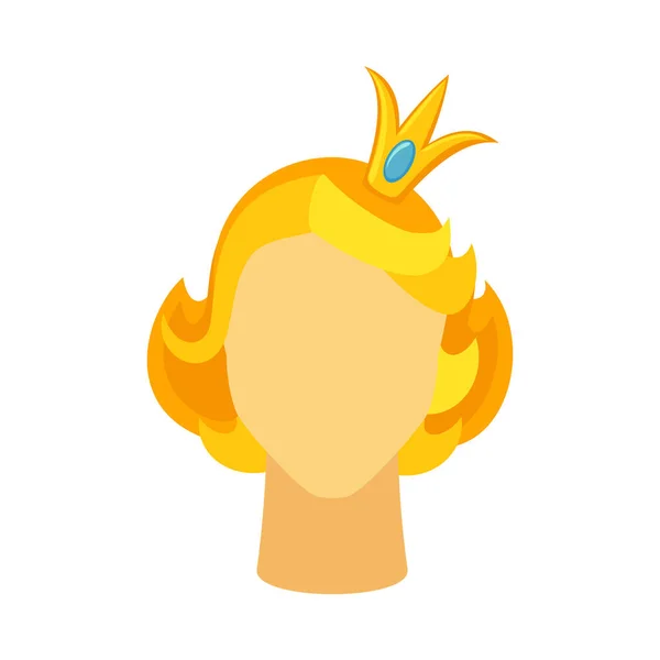 Rajzfilm arany rövid haj hercegnő avatar — Stock Vector