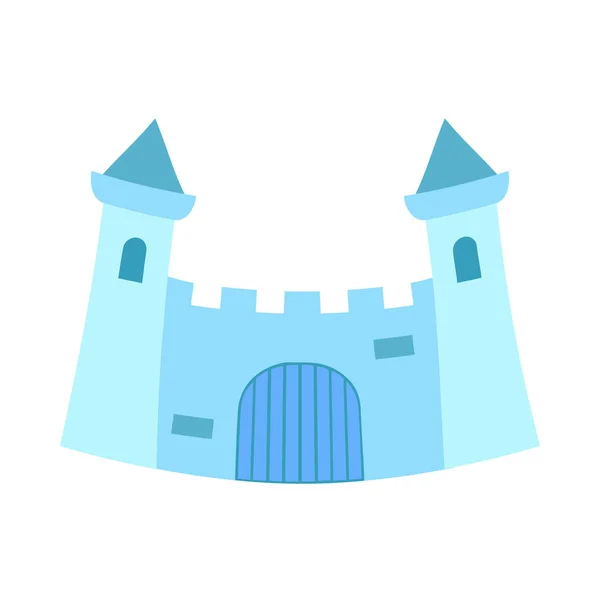 Cartoon blauw sprookje kasteel poort — Stockvector