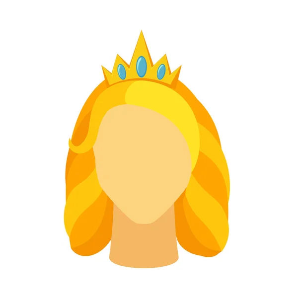 Rajzfilm szőke királynő avatar — Stock Vector