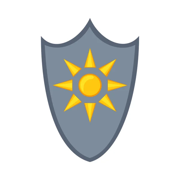 Cartoon metal sun shield — 스톡 벡터