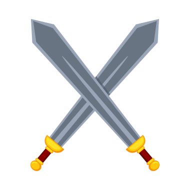 Cartoon metal crossed swords