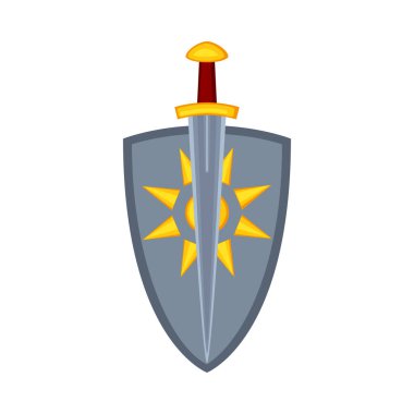 Çizgi film metal kılıç kalkanı