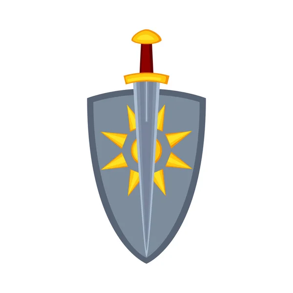 Cartoon metal sword shield — 스톡 벡터