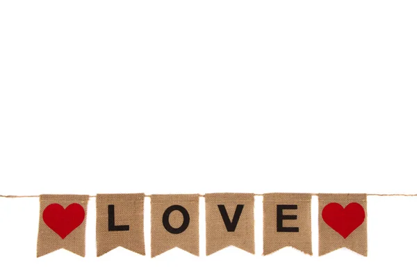 Valentine burlap banner — Stock Photo, Image