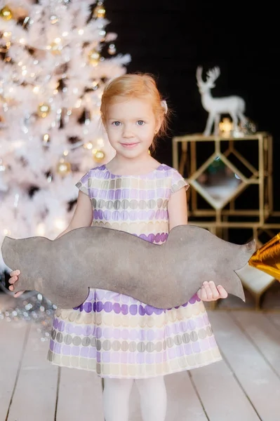 Retrato de Natal de uma menina — Fotografia de Stock