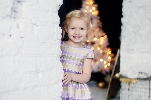 Retrato de Natal de uma menina — Fotografia de Stock