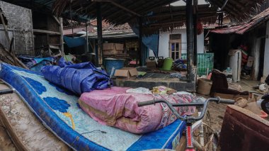 Lebak, Banten - 5 Aralık 2020: 1 Ocak 2020 'de Endonezya' nın Banten ilindeki Lebak ilçesini sel bastı.