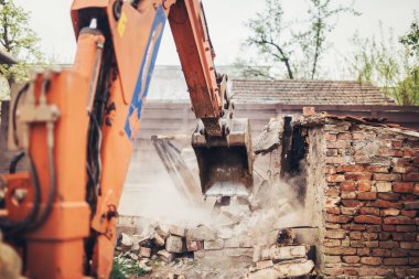 Ağır hizmet hidrolik kırıcı Ekskavatör backoe makine sitesi yıkım üzerinde çalışma