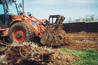 toprak kaldırma ve Bahçe Tesviye Sanayi buldozer yakın çekim