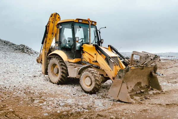 Cantiere Con Escavatore Terne Altre Macchine Industriali — Foto Stock