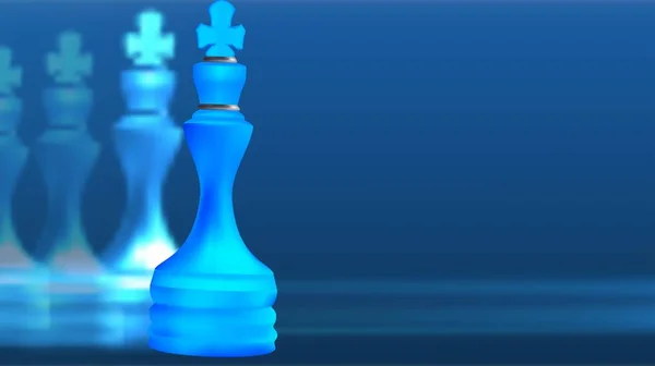Blau-weißer Schachkönig. eine Führungsrolle übernehmen. Wirtschaft und Sport — Stockvektor