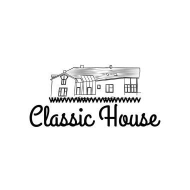 Klasik House Home, apartman logosu fikirleri. İlham logosu deseni