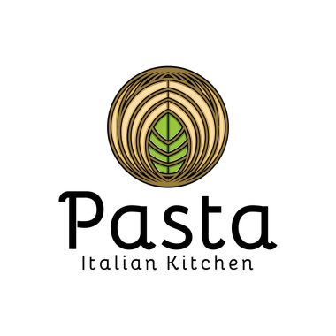 Makarna, erişte logosu fikri. İlham logosu tasarımı. Şablon Vect