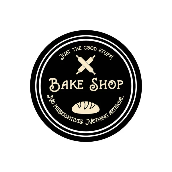 Винтажная пекарня. крест древесины скалка логотип Идеи. Inspirat — стоковый вектор