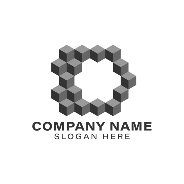 Eredeti levél d kocka Modern Logo ötletek. Inspirációs logó kialakítása — Stock Vector