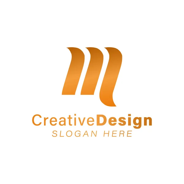 Początkowa litera M Gold Modern Logo Ideas. Projekt logo inspiracji — Wektor stockowy