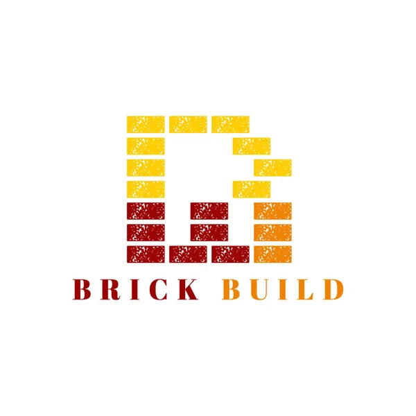 Första bokstaven B R Modern. Brick Build, bygga logotyper idéer. Ins — Stock vektor