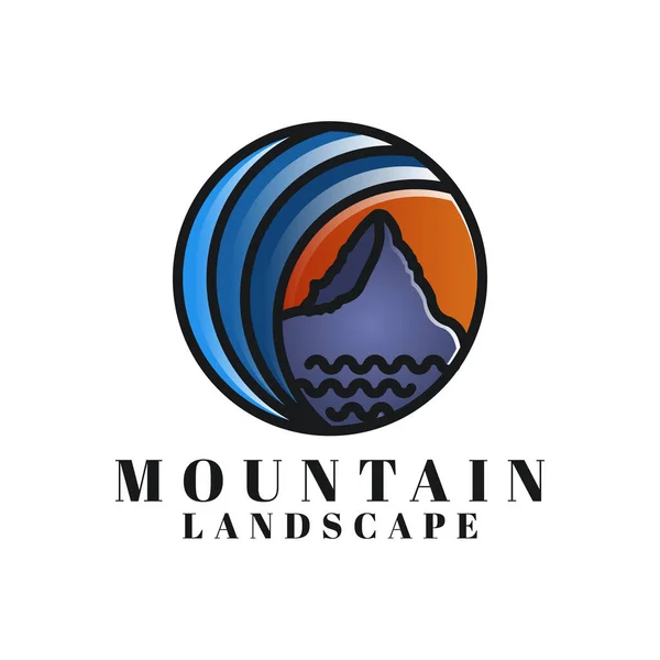 Logo paisaje de montaña Ideas. Diseño del logotipo de inspiración. Plantilla — Vector de stock