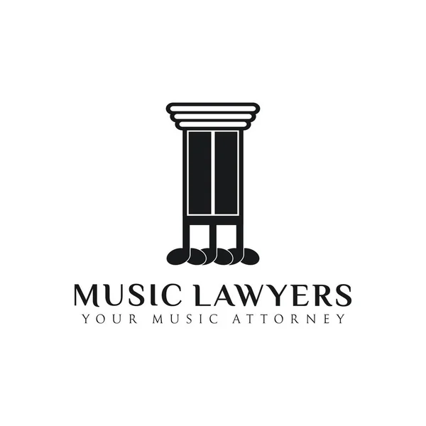 Pillér ügyvédi iroda. Ügyvéd. zenei logó ötletek. Inspirációs logó de de — Stock Vector