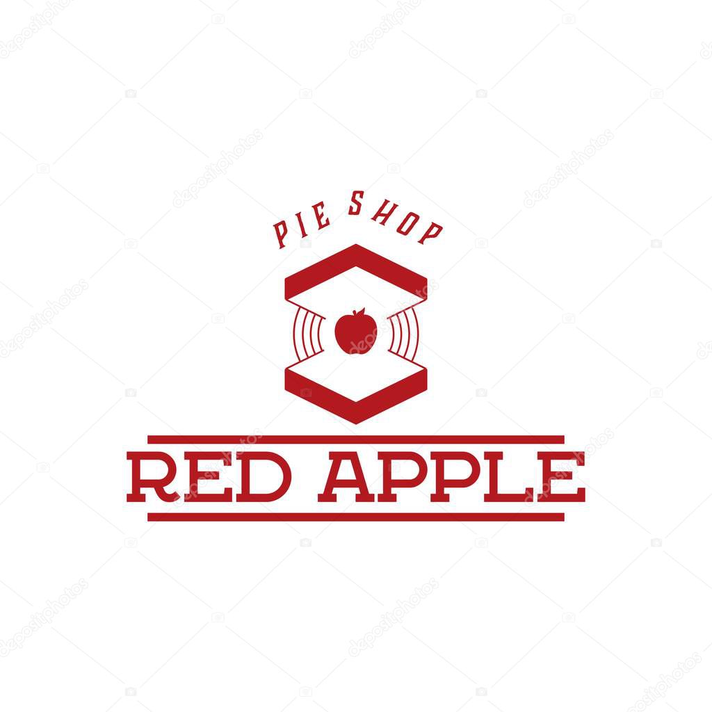 Vintage Red Apple Store Logo Ideas. Inspiration logo design. Tem