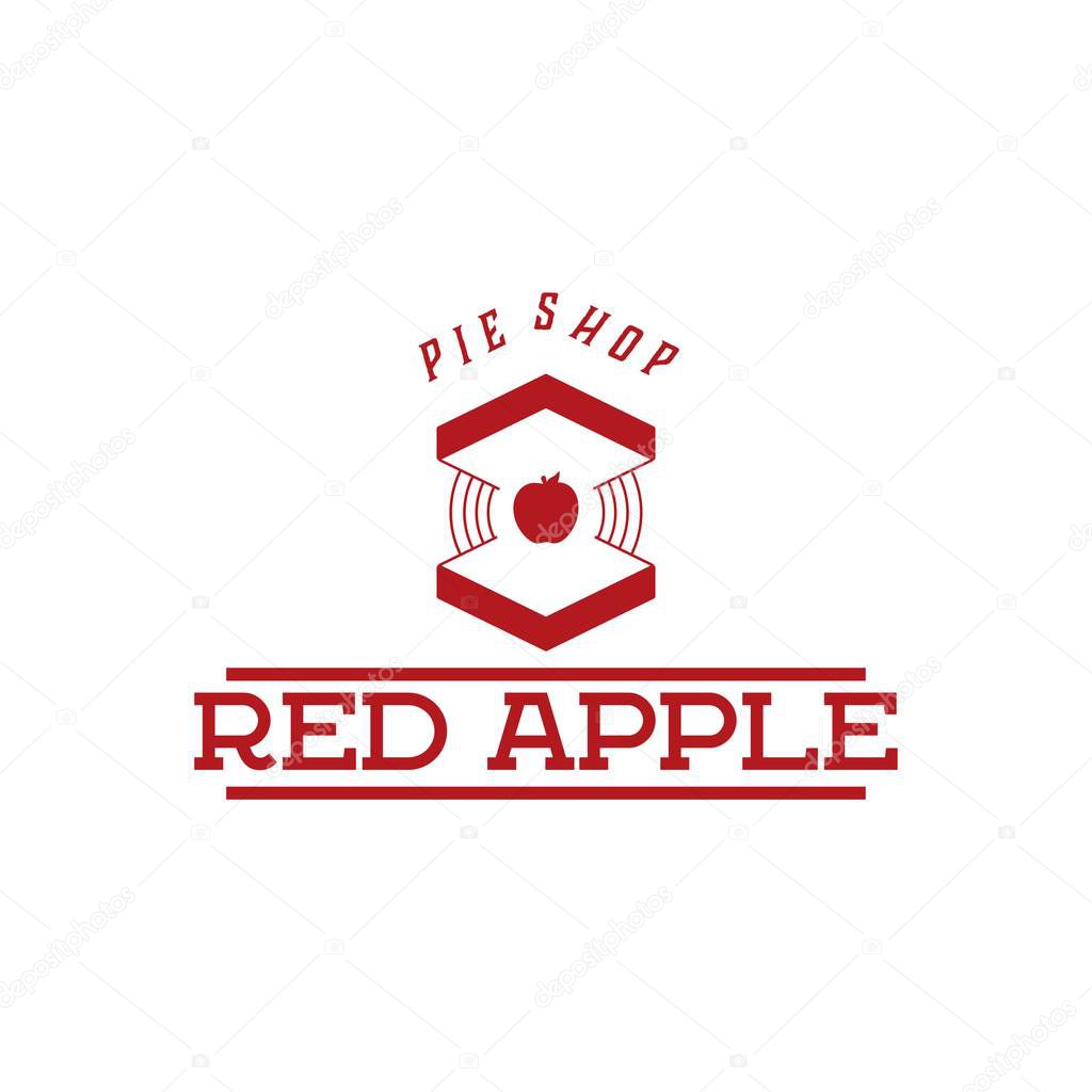 Vintage Red Apple Store Logo Ideas. Inspiration logo design. Template Vector Illustration. Isolated On White Background