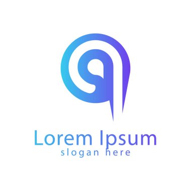 İlk harf A Q Modern Logo Fikirleri. İlham logosu tasarımı. T