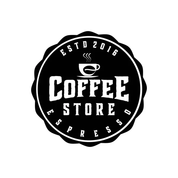 Винтажный магазин кофе / кафе, круглый знак логотипа Идеи. Вдохновение — стоковый вектор