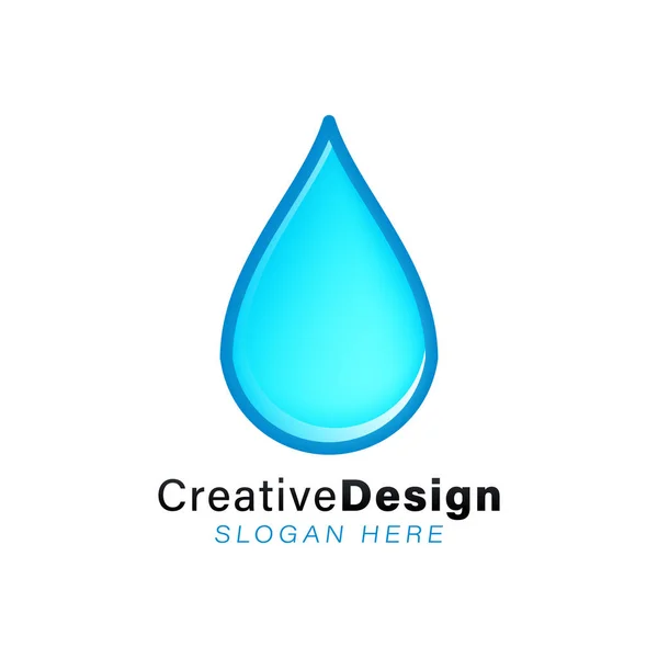 Water, oil drop logo Ideas. Inspiration logo design. Template Ve — Stock Vector