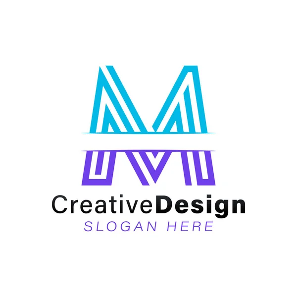 Початковий лист M Modern Logo Ideas. Дизайн логотипу натхнення. Темі — стоковий вектор