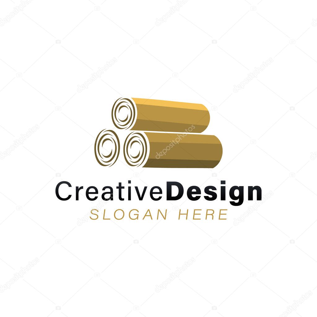Pile of wood logo Ideas. Inspiration logo design. Template Vector Illustration. Isolated On White Background