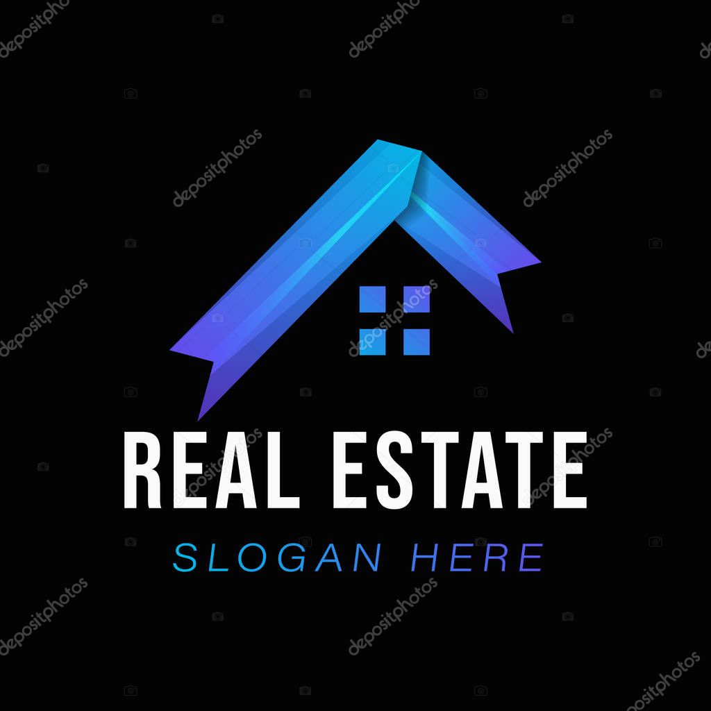 House Building, Real estate, Arrow Up Marketing Logo Ideas. Inspiration logo design. Template Vector Illustration. Isolated On White Background
