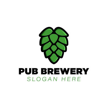 Bar bira fabrikası logosu fikri. İlham logosu tasarımı. Şablon Vektörü