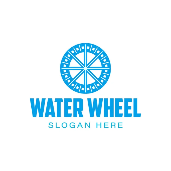 Круглое водяное колесо, логотип турбины Идеи. Дизайн логотипа . — стоковый вектор