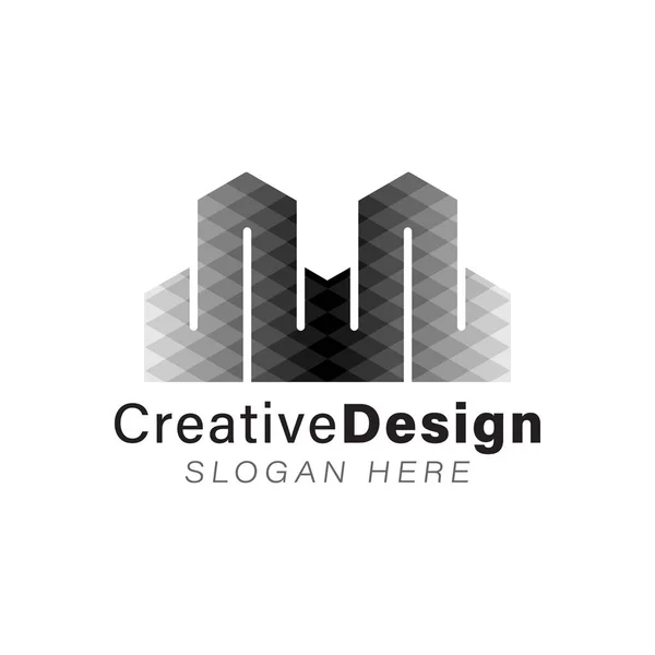 Letra inicial w construcción geométrica Ideas Logo Moderno. Inspiración — Archivo Imágenes Vectoriales