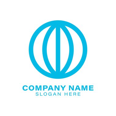 Küre. Mono line Globe logosu fikirleri. İlham logosu tasarımı. Şablon Vektör İllüstrasyonu. Beyaz Arkaplanda İzole Edilmiş