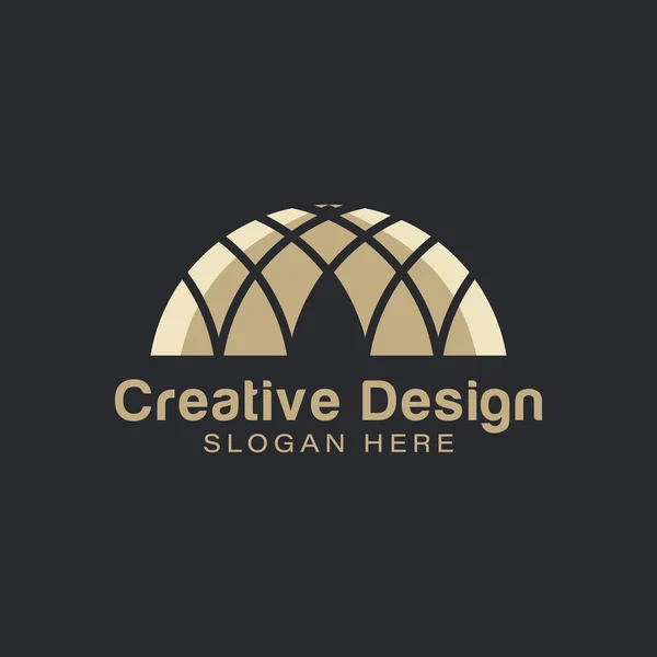 Ideas del logotipo de Gold Islamic Dome Palace. Diseño del logotipo de inspiración. T — Archivo Imágenes Vectoriales