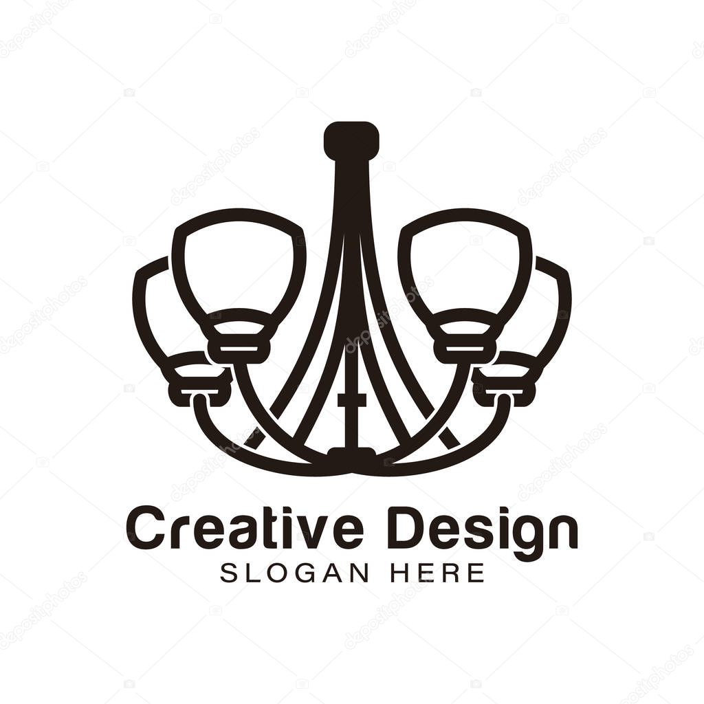Decorate lamp, mosque lamp logo Ideas. Inspiration logo design. Template Vector Illustration. Isolated On White Background