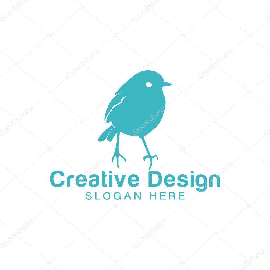 Robin bird. love bird logo Ideas. Inspiration logo design. Template Vector Illustration. Isolated On White Background