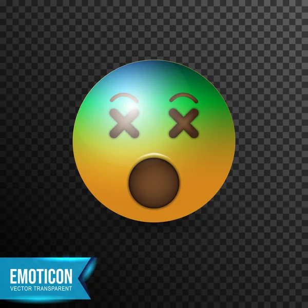 Roztomilé překvapení Emoticon ikona vektorové ilustrace, izolované na tr — Stockový vektor