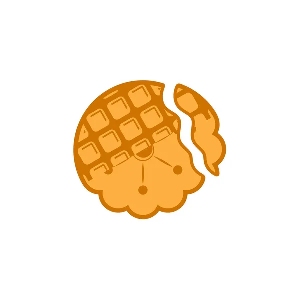 Печенье, закуски, вафельные логотипы Идеи. Дизайн логотипа. Темп — стоковый вектор