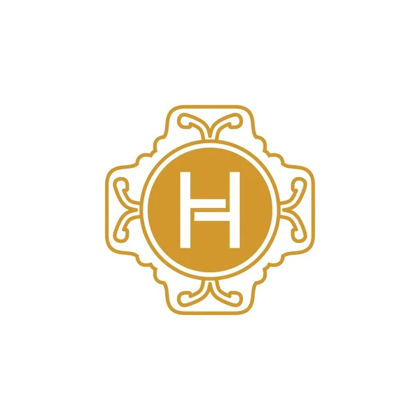 Carta inicial h decorativo, boutique, ornamento, logotipo de luxo Ide — Vetor de Stock