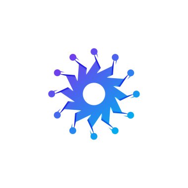 Çember topluluğu. Döndür. Pervane logosu fikirleri. İlham logosu 