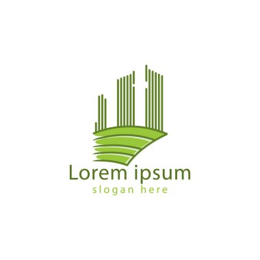 Kasaba logosu fikirleri. İlham logosu tasarımı. Şablon Vect