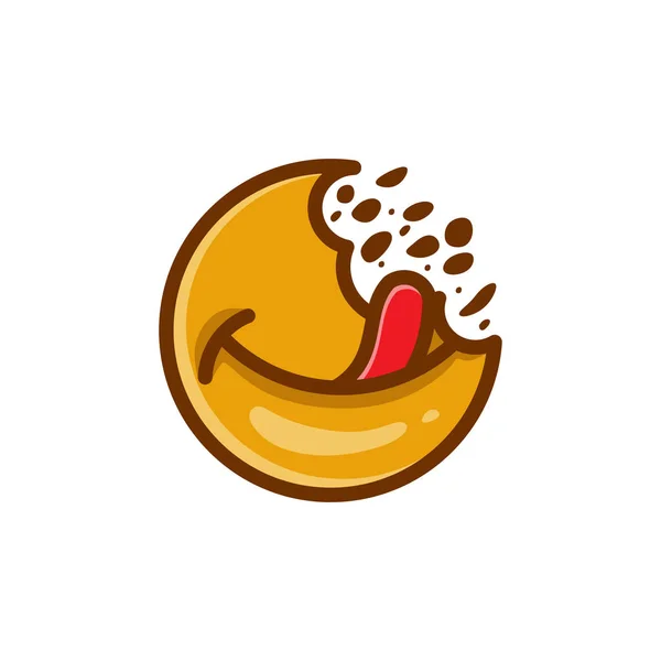 Emoticon delicioso. Idéias do logotipo do ícone gostoso. Logotipo de inspiração desi — Vetor de Stock