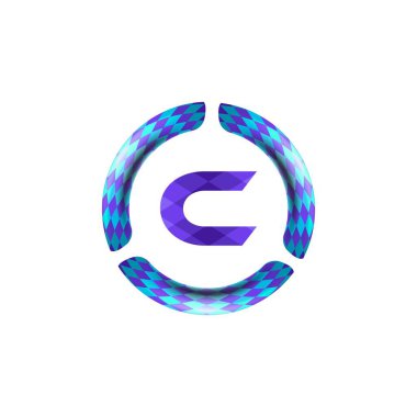 İlk harf c yuvarlak, daire şeklinde logo fikirleri. İlham logosu tasarımı. Şablon Vektör İllüstrasyonu. Beyaz Arkaplanda İzole Edilmiş