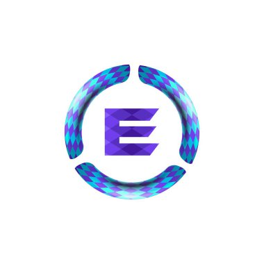 İlk harf. Yuvarlak logo fikirleri. İlham logosu tasarımı. Şablon Vektör İllüstrasyonu. Beyaz Arkaplanda İzole Edilmiş