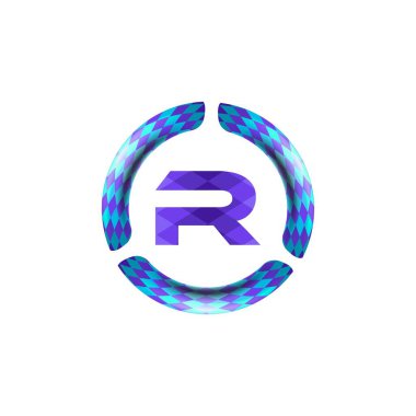 İlk harf r yuvarlak, daire logosu fikirleri. İlham logosu tasarımı. Şablon Vektör İllüstrasyonu. Beyaz Arkaplanda İzole Edilmiş